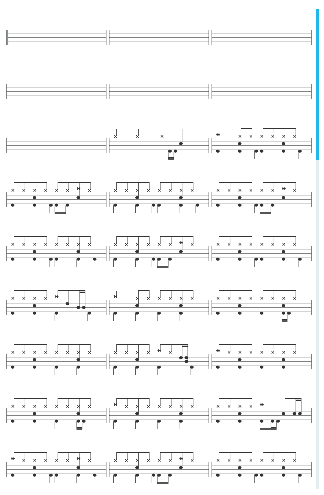 Van Halen Runnin' With The Devil drum sheet