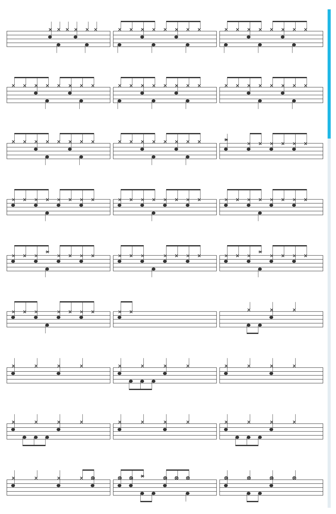 Beginner_X Let's practice some easy tracks drum sheet