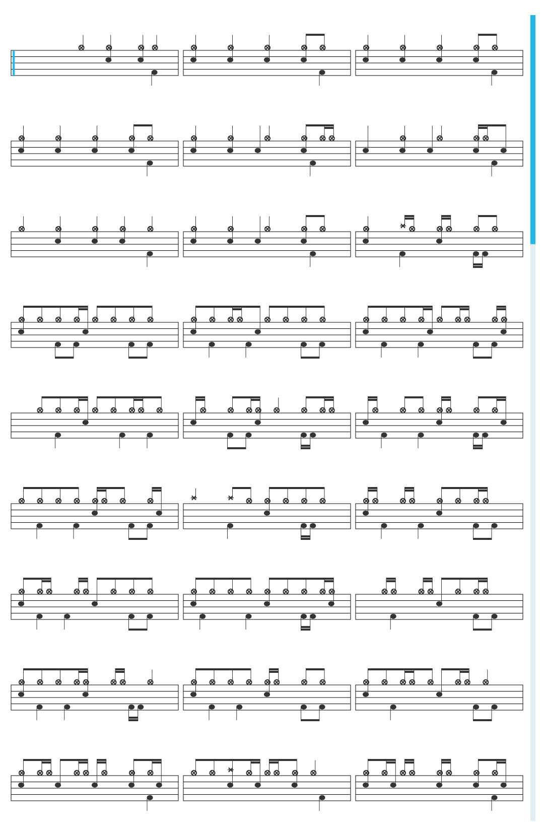 Kiss Shout It Out Loud drum sheet