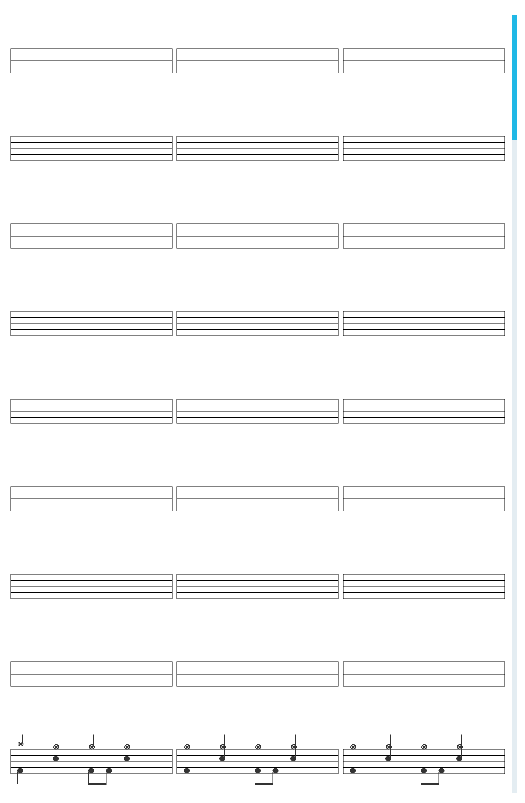 Nightwish Come Cover Me drum sheet