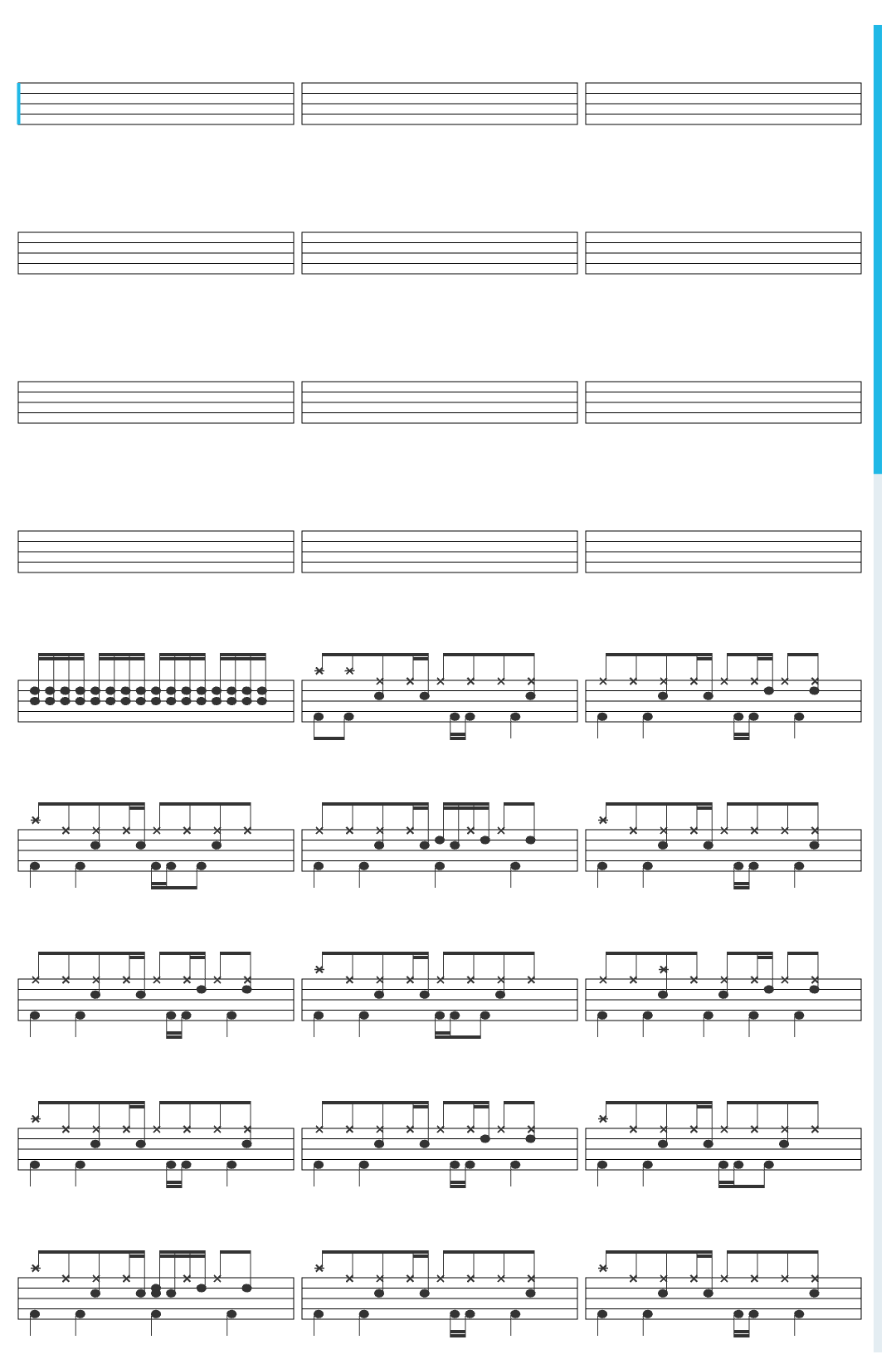 System Of A Down Aerials drum sheet