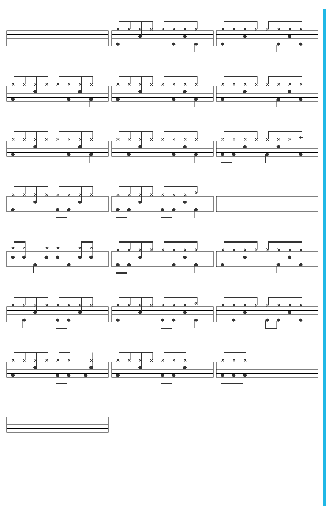 Play Drums Online Demo Song drum sheet